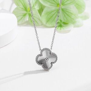 Silver Clover Pendant Necklace